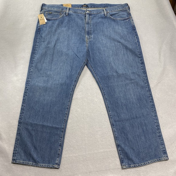 Polo Ralph Lauren Jeans Mens 50Bx30 Blue Denim The Hampton Relaxed Straight
